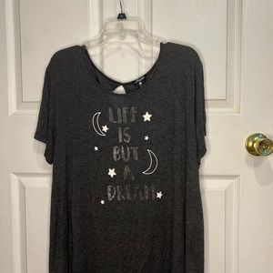 Tart Intimates Women’s Sleepwear Dark Gray Short Sleeve Shirt